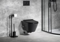   AVVA 100315-110 RIMLESS fali WC bidézuhannyal, csapteleppel, 35,5x53cm, matt fekete 