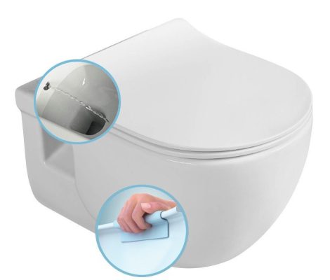 BRILLA 100612 RIMLESS fali WC beépített bidézuhannyal, 36,5x53cm 