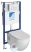 BRILLA 100614-SET5 RIMLESS, fali WC, beépíthető tartállyal, nyomógombbal és soft close ülőkével 