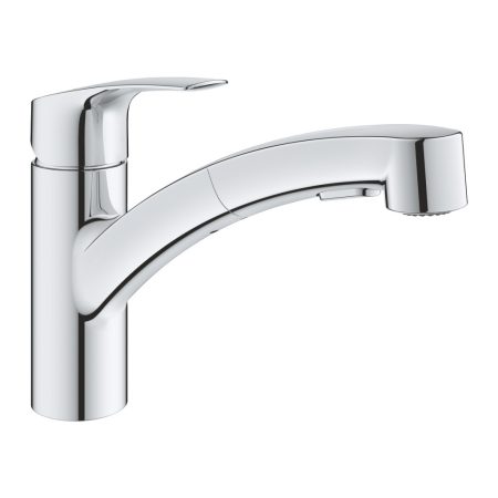 Grohe 30305001 Eurosmart Egykaros mosogatócsap 1/2, 90°-ban elfordítható kifolyócsővel, kihúzható kétfunkciós zuhanyfejjel