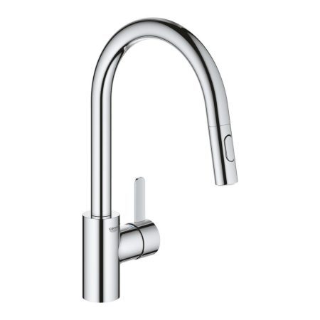 Grohe 31481001 Eurosmart Cosmopolitan Egykaros mosogatócsap 1/2, kihúzható zuhanyfejjel, 360°-ban elfordítható kifolyócsővel