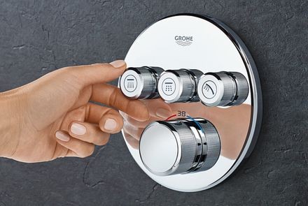 Grohe Grohtherm SmartControl falsík mögötti, termosztátos zuhanyrendszer szett (kerek)