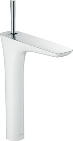 Hansgrohe 15072400 PuraVida Egykaros mosdócsaptelep 240 mosdótálakhoz, push-open lefolyó-garnitúrával, fehér/króm