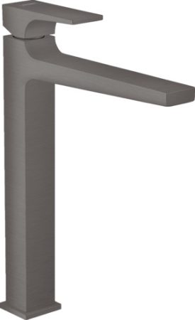Hansgrohe 32512340 Metropol Egykaros magasított mosdócsaptelep 260, mosdótálakhoz, push-open lefolyó-garnitúrával,  szálcsiszolt fekete/króm