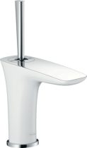   Hansgrohe 15075400 PuraVida Egykaros mosdócsaptelep 100 kézmosókhoz, push-open lefolyó-garnitúrával, fehér/króm