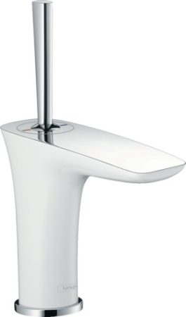 Hansgrohe 15075400 PuraVida Egykaros mosdócsaptelep 100 kézmosókhoz, push-open lefolyó-garnitúrával, fehér/króm