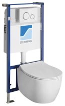   ISVEA 10AR02010SV-SET5 SENTIMENTI fali WC, beépíthető tartállyal, nyomógombbal és soft close ülőkével 