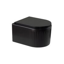   Invena GLAMOUR Függesztett, Bordázott Wc, Csendes Öblítéssel, soft close tetővel, fekete