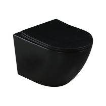   Invena CE-71-005-Y TAVRO Fali WC, "QFS" soft-close ülőkével, fekete