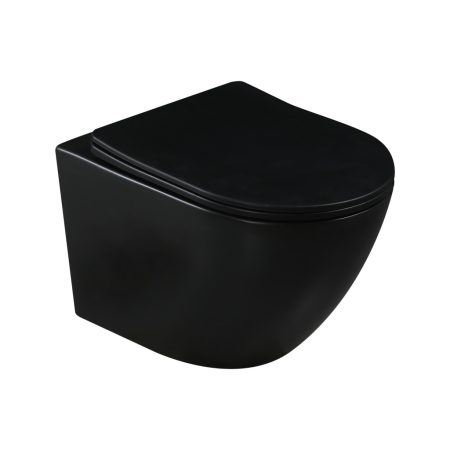 Invena CE-71-005-Y TAVRO Fali WC, "QFS" soft-close ülőkével, fekete