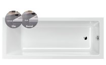 M-acryl Sandra Slim 170x70 egyenes akril kád