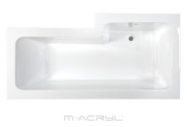 M-acryl Linea aszimmetrikus akril kád 160x70