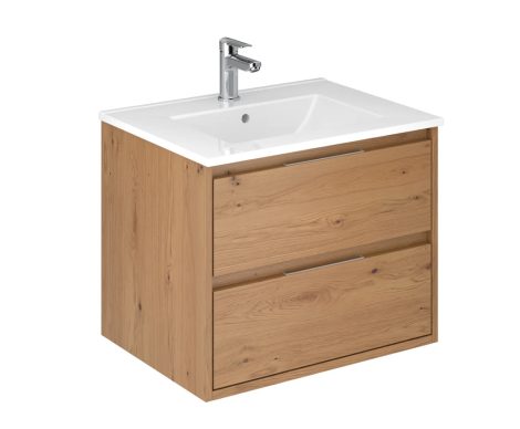 Mofém F46206X28NW EVO 2 fiókos fali mosdószekrény 60x45, Roble Honey színben