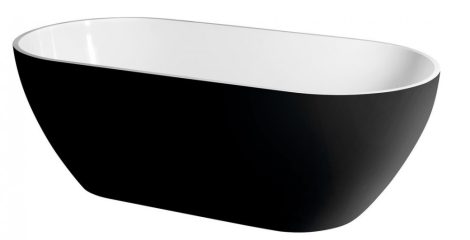 POLYSAN REDUTA szabadonálló kád, 150x75x58cm, kívül fekete, belül fehér (72974)