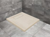   Radaway Doris C lapos szögletes beige műmárvány zuhanytálca, mely közvetlenül a padlósíkra építhető vagy padlósíkba süllyeszthető