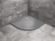   Radaway Doros Stone A íves kőhatású akril antracit zuhanytálca