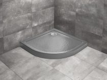   Radaway Doros Stone A íves kőhatású akril antracit zuhanytálca előlappal 