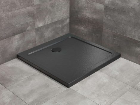 Radaway Doros Stone C akri szögletes lapos fekete zuhanytálca