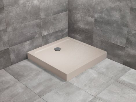 Radaway Doros Stone C kőhatású akril szögletes beige zuhanytálca előlappal