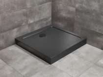   Radaway Doros Stone C kőhatású akril szögletes fekete zuhanytálca előlappal