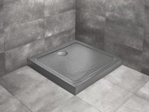   Radaway Doros Stone C kőhatású akril szögletes antracit zuhanytálca előlappal
