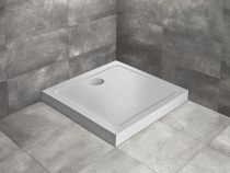   Radaway Doros Stone C  kőhatású akril szögletes fehér zuhanytálca előlappal