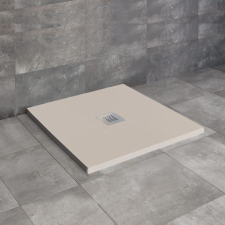 Radaway Kios C szögletes lapos műmárvány beige zuhanytálca közvetlenül a padlósíkra építhető vagy padlósíkba süllyeszthető